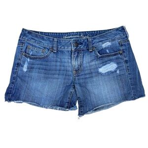 American Eagle Blue Jean Shorts Denim Cutoffs 8